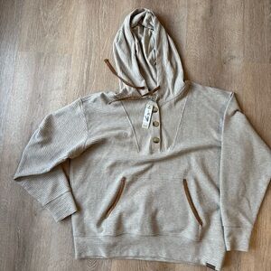 Ariat Light Brown Hooded Top with Button Accents